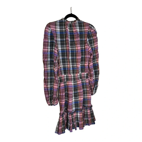 NWT Veronica Beard Olive and Pink Plaid Ruffle Destiny Dress Size 2 - Picture 11 of 12